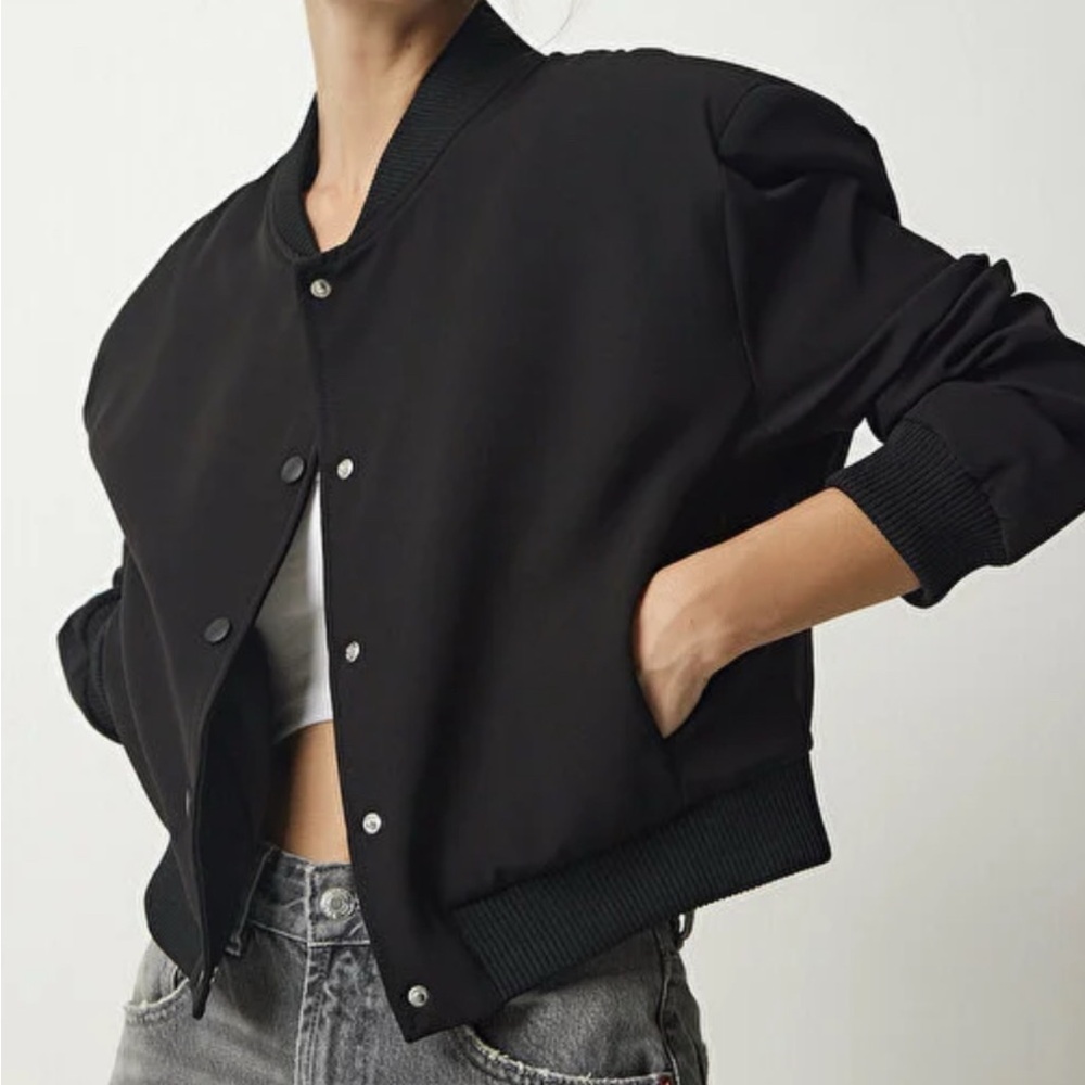 Zara Women's Classic Black Bomber Jacket